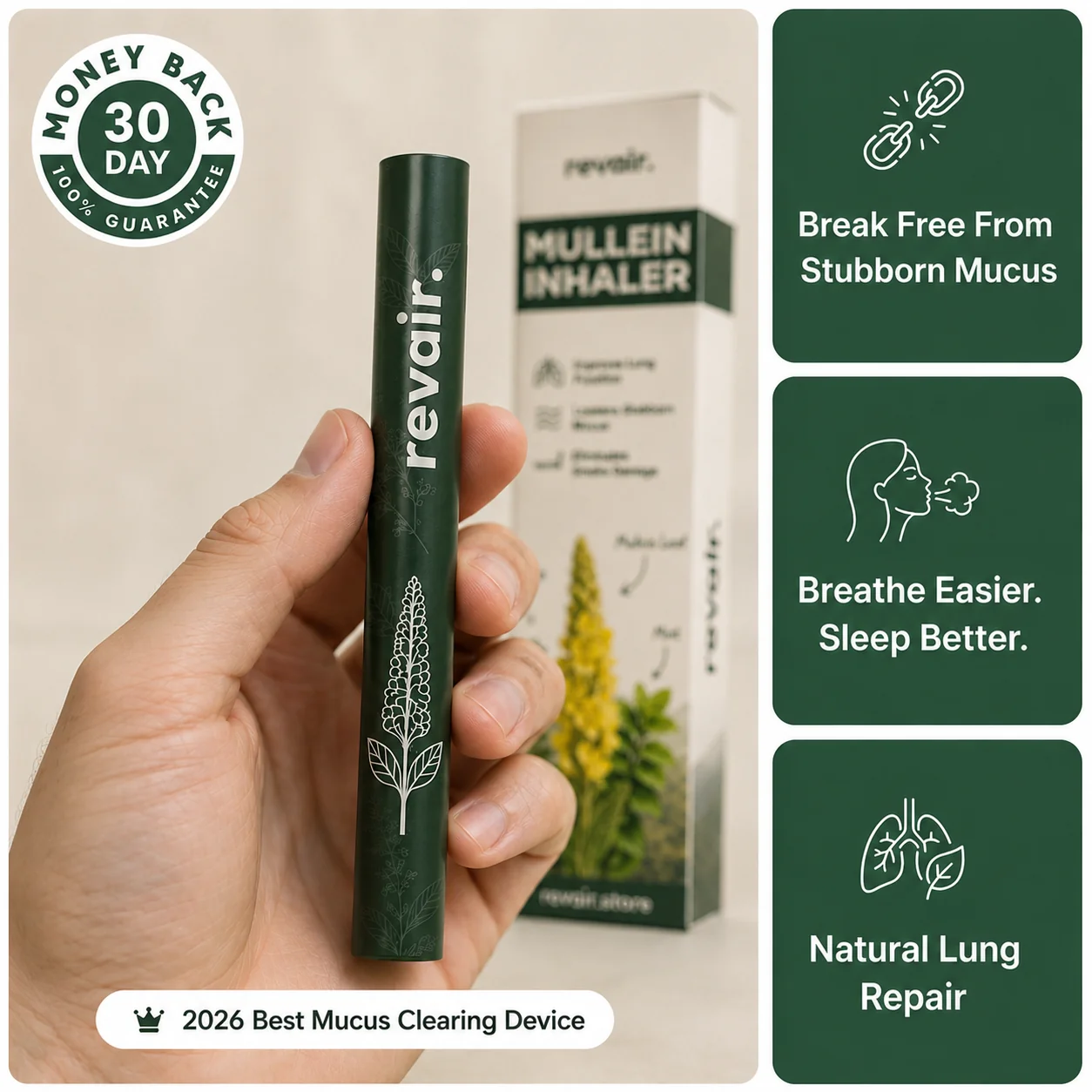 Revair tobacco-free mullein inhaler