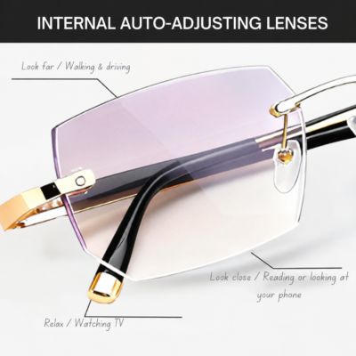 Tavunae® adaptive glasses with 100 to 700 diopter range