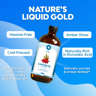 Tavio™ Castor Oil Pack Bundle with organic cold-pressed castor oil