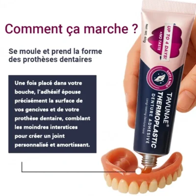 TAVUNAE® long-wear denture adhesive in squeeze tube