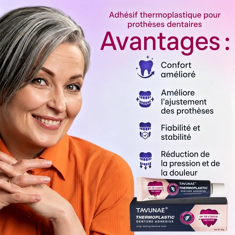 TAVUNAE® thermoplastic adhesive for dentures