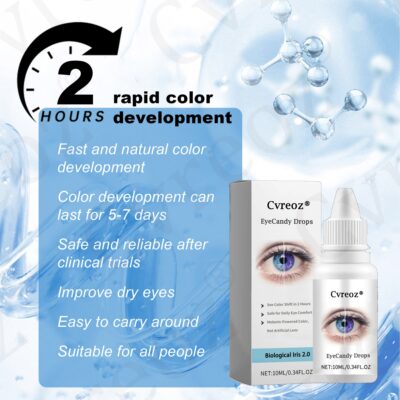 Cvreoz® non-invasive eye color drops available in six shades