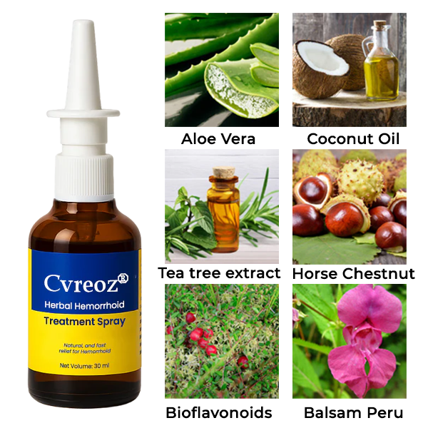 Cvreoz® herbal spray with Witch Hazel label text