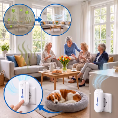 ClineVea™ air-care device that starts automatically after connection