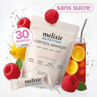 Poudre Melixir Nutrition à la saveur framboise limonade