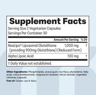 ZionsOrganics® Triple Strength Liposomal Glutathione in a bottle containing 60 capsules