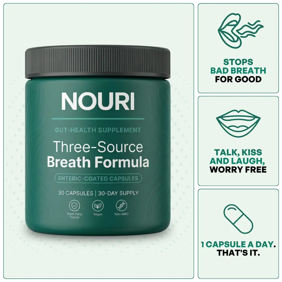NOURI breath formula with 250 mg artichoke leaf extract standardized to 2.5% cynarin per capsule