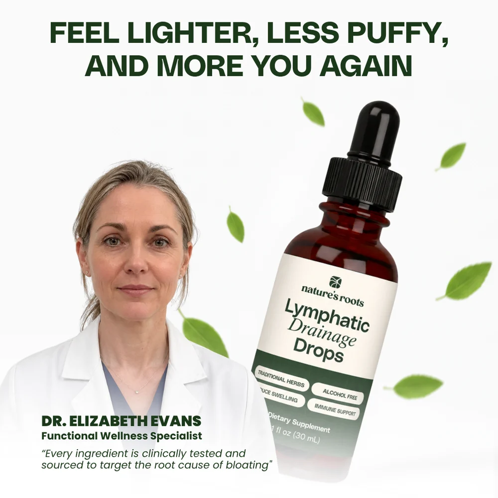 Nature's Roots Lymphatic Drainage Drops™ with an alcohol-free preparation