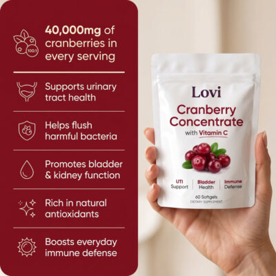 Lovi cranberry extract and vitamin C softgels