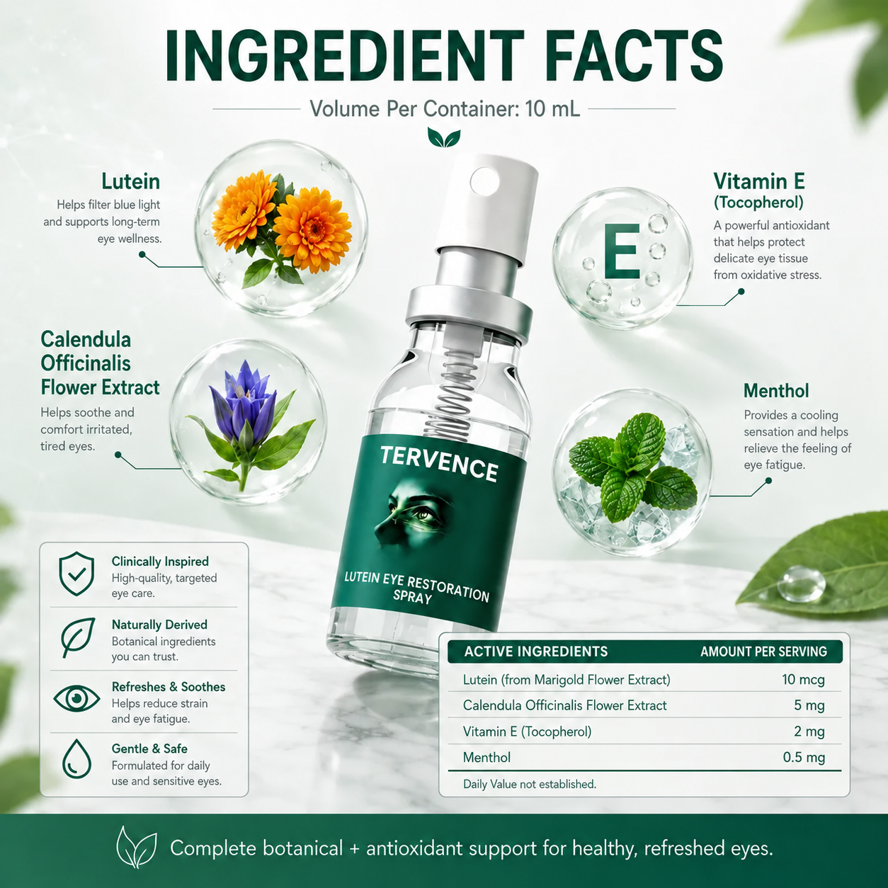 TERVENCE® eye spray with marigold-derived lutein