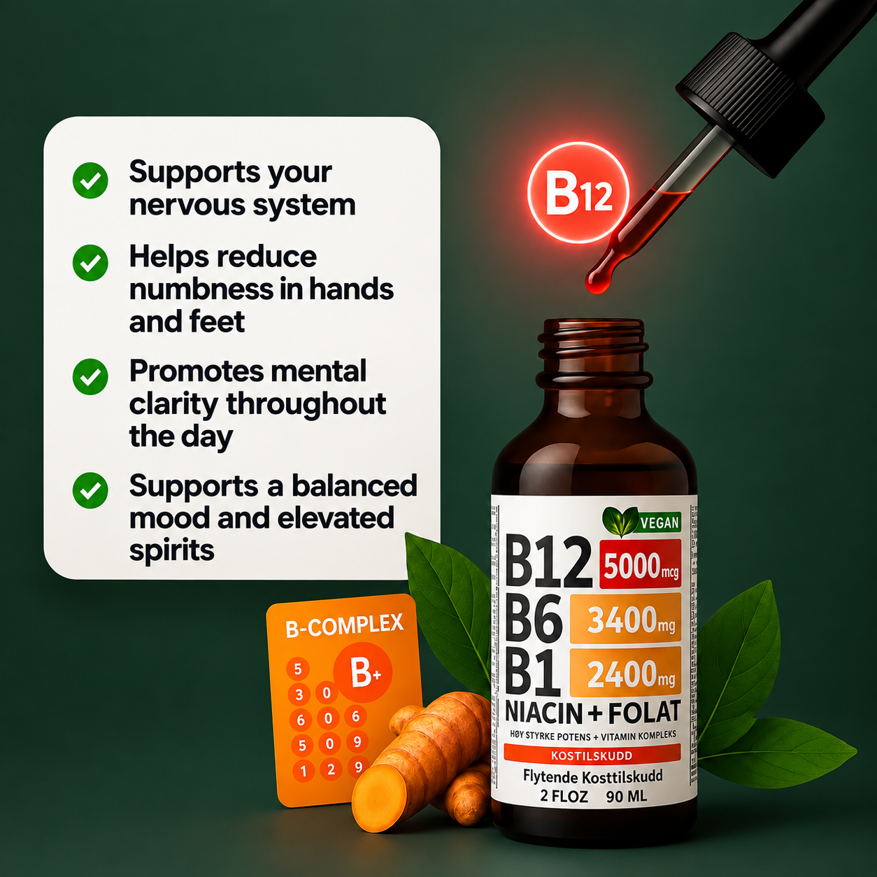 Nusava composition listing 5,000 µg of B12 as methylcobalamin