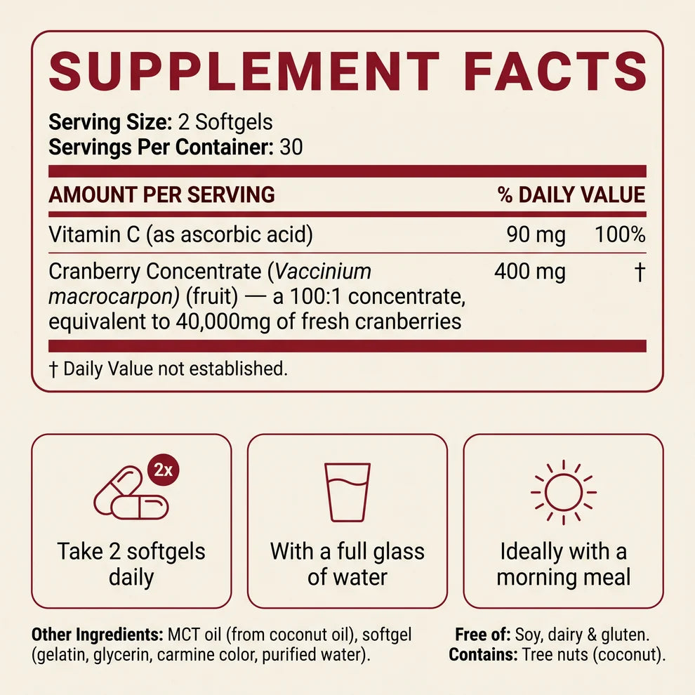 Lovi gluten-free and non-GMO cranberry formula