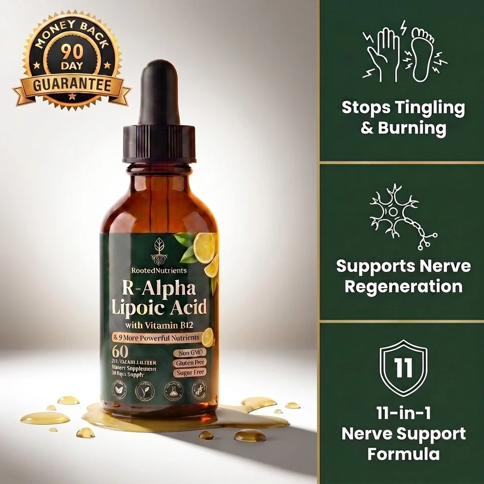 RootedNutrients formula listing 600 mg of R-alpha lipoic acid