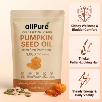 allPure softgels containing oil from Cucurbita pepo seeds