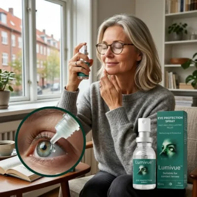 Lumivue™ Eye Spray bottle with a transparent body